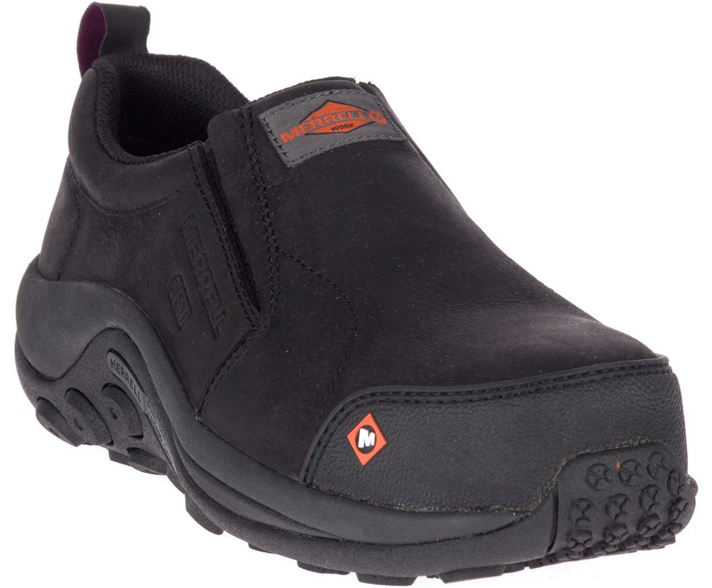 Merrell Slip Ons Black - Jungle Moc ESD Comp Toe Work - Womens 64EPVXJGC
